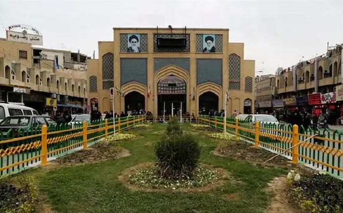نمای ساختمان آجری و سنگی بازار رضا مشهد 4787