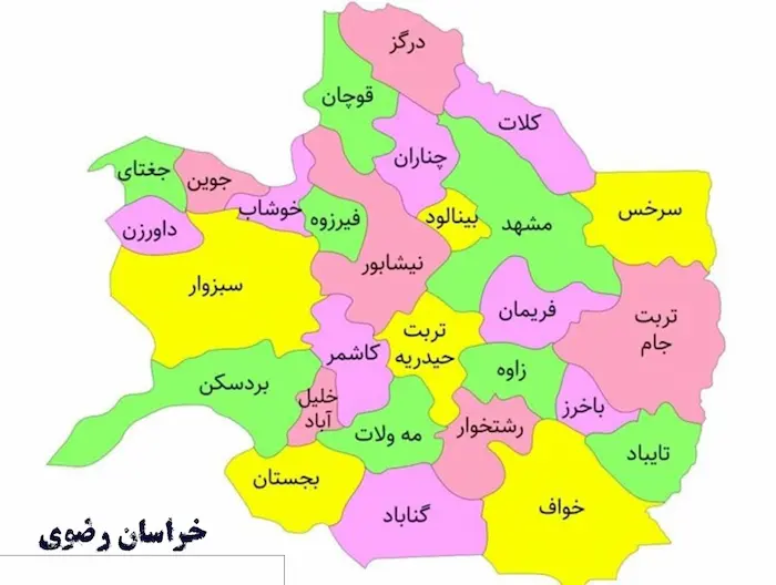گناباد در نقشه استان خراسان رضوی 52694586