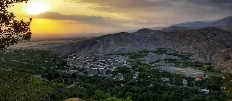 منظره ای زیبا از غروب خورشید در روستای بوژان 564765776767